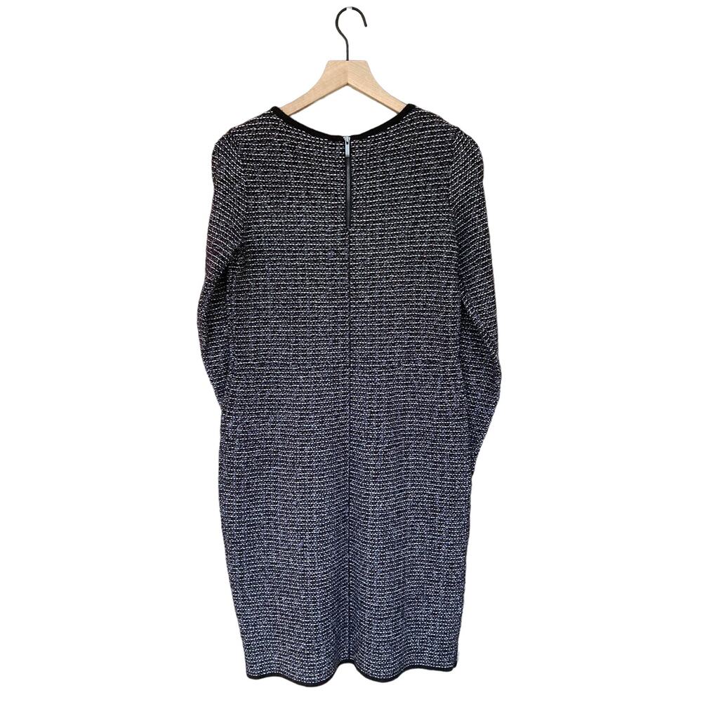 Talbots Wool Blend Sweater Dress S Black White Knit Long Sleeve Knee Length NWT - Picture 5 of 7